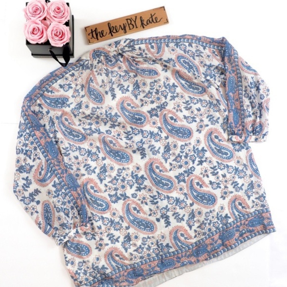 Madewell Paisley Blouse Top Camelia - Picture 4 of 5